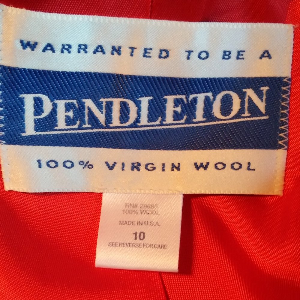 Pendleton Red Peacoat 100% Wool Stroller Jacket - image 7